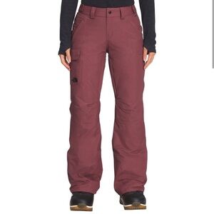 WORN ONCE north face burgundy snow pants